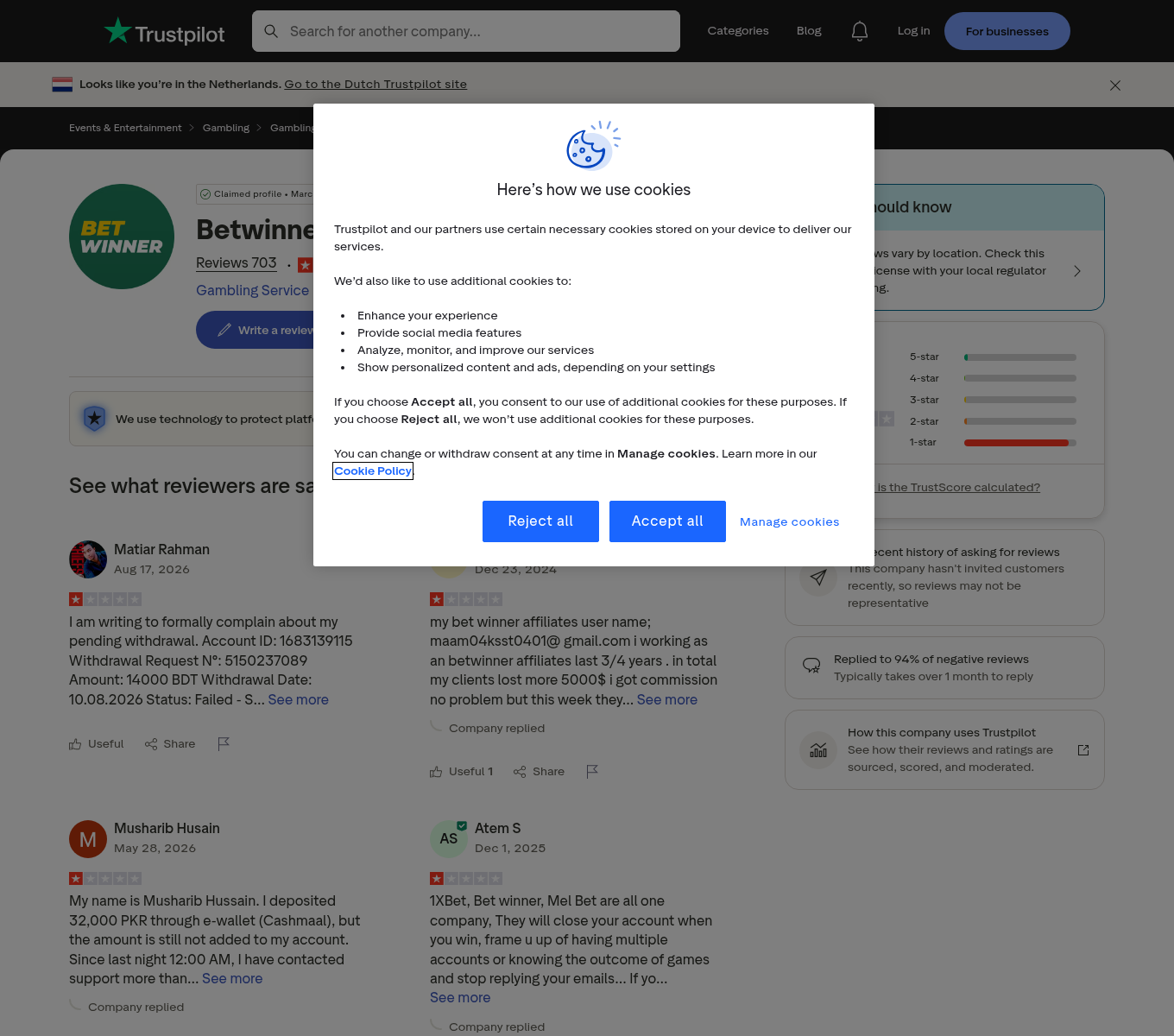 Captura contextual de opiniones de usuarios sobre retiros y verificación
